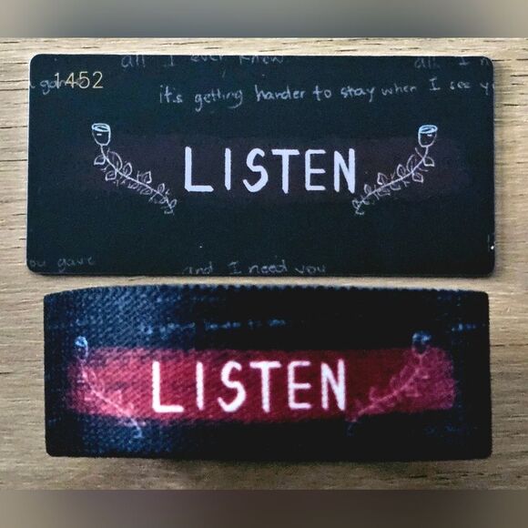 ZOX "LISTEN" #1452 emo music positive affirmations medium collectible wristband - Picture 3 of 3